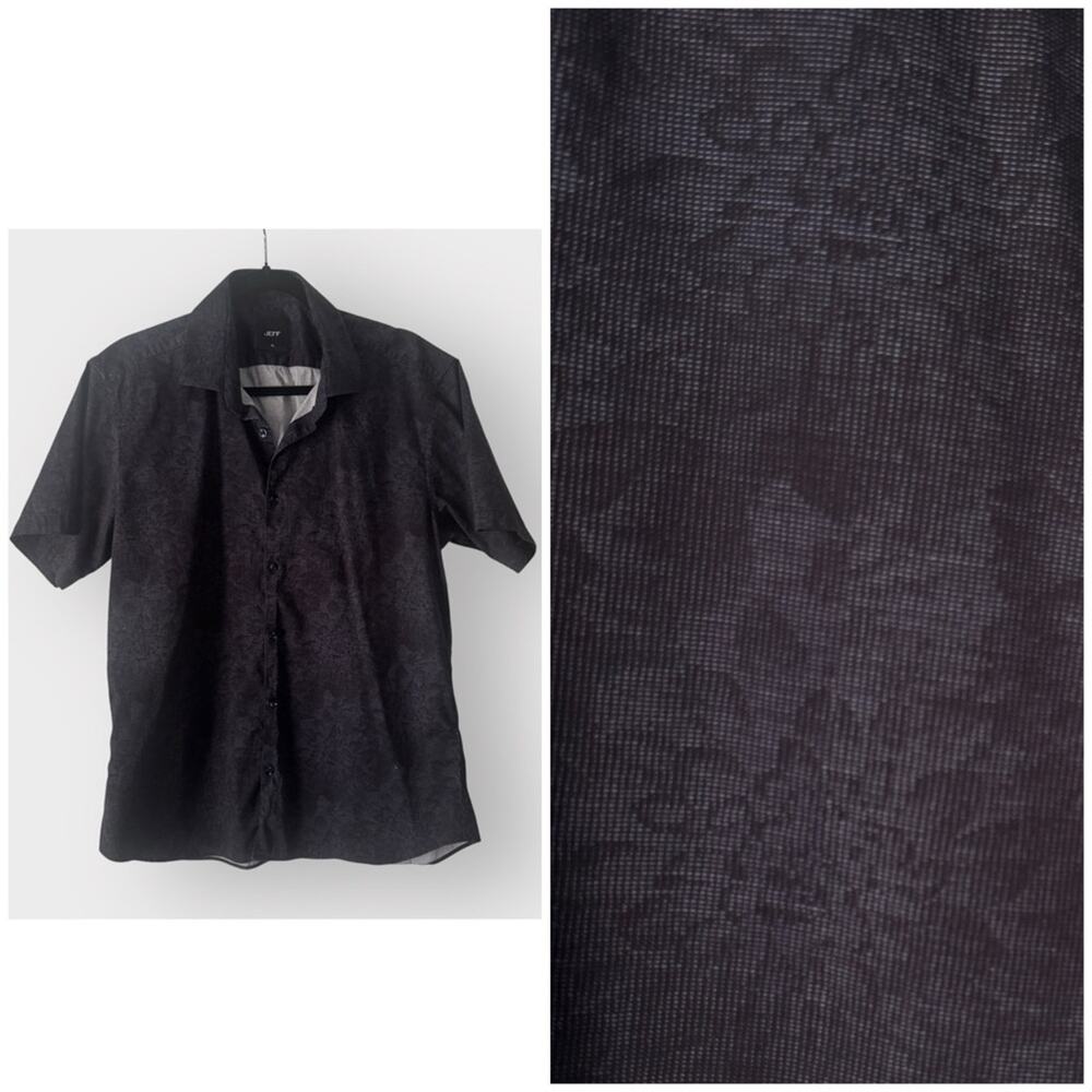 Jeff short sleeve button down shirt with floral print, XL